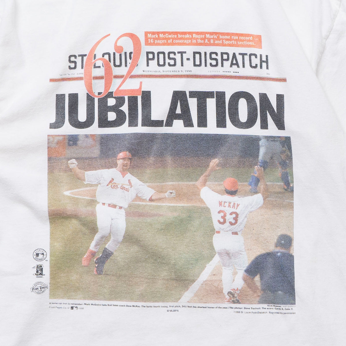 62 Home Runs Newspaper T-Shirt