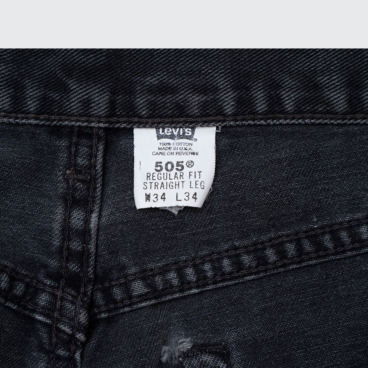 505 Black Denim Pants Made in U.S.A.